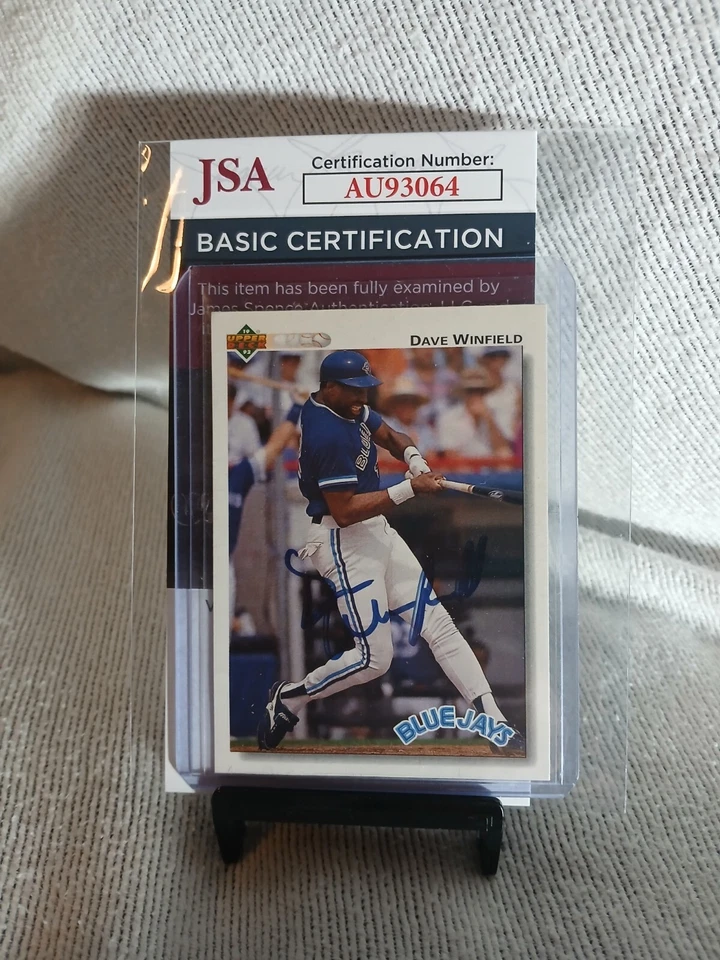 Dave Winfield signed 1992 upper deck Autograph Yankees Blue Jays JSA COA HOF  - Image 1 of 1