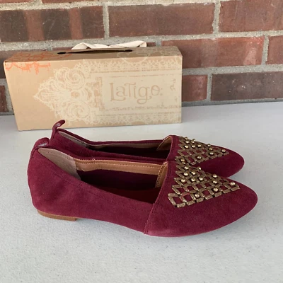 Mocasines planos sin cordones adornados de gamuza ciruela Latigo Unity para mujer EE. UU. 6,5 M Foto 1 de 4