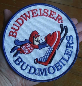 Budweiser BUD Mobilers BUD MAN Vintage Style Snowmobile LARGE Collectors Patch - Picture 1 of 6