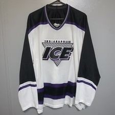 Vintage 90s Indianapolis Ice IHL Hockey Jersey Bauer Authentic Size Men XL