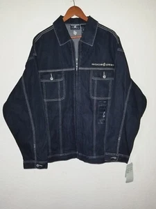 NWT NOS Vintage 2000s Rocawear Denim Black Jean Jacket Men’s XL Hip Hop Jay-Z - Picture 1 of 5