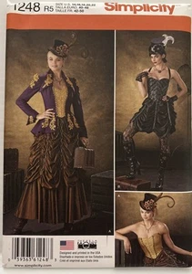 Costume cosplay giacca steampunk modello semplicità 1248 taglia 14-22 gonna bustier - Foto 1 di 10