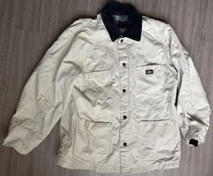VTG 90s Dickies Chore Chaqueta Crema Cuello de Pana Ropa de Trabajo Talla XL - Imagen 1 de 6