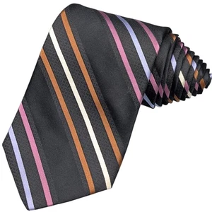 Robert Talbott Tie Mens Silk Striped Handmade Best Of Class Black USA 59"x3.75" - Picture 1 of 9