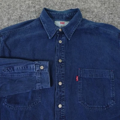 Camisa de mezclilla Levi's Red Tab para hombre extra grande azul manga larga años 90 vintage informal Foto 1 de 4