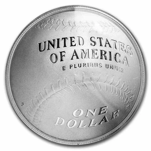 2014-P Baseball HOF $1 Silver Commem BU (Capsule Only) - Picture 1 of 4