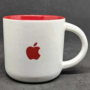 Apple Branded Gloss White And Matte Red Finish Ceramic Cup - Picture 1 of 7