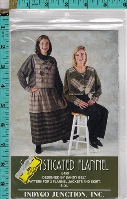 "Sophisticated Flannel" ©1996 Indygo Junction Sewing Pattern IJ450 S-XL NEW! - Image 1 of 3