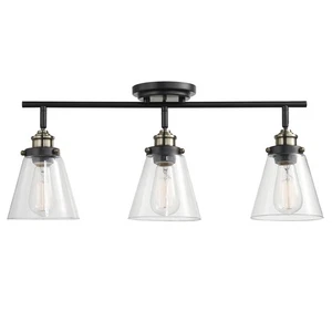 Globe Electric 59629 Jackson 3 Light 25"W LED Fixed Rail Ceiling - Brass - Picture 1 of 3