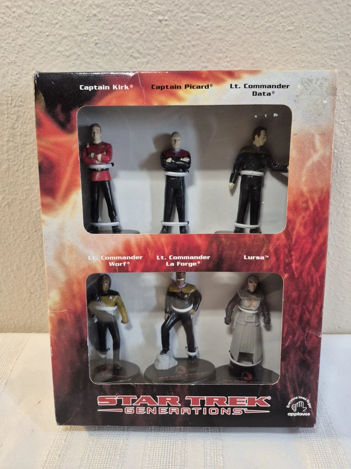 1994 Star Trek Generations by Applause Set of 6 Figurines W Comic Book