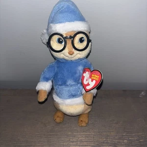 Ty Beanie Simon w/ Santa Hat Christmas 7"  Alvin and the Chipmunks NWT - Picture 1 of 5