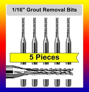 1/16 Zoll Fugenabzieher für Dremel & Rotozip Premiumqualität Hartmetall (5 Stück) - Bild 1 von 2