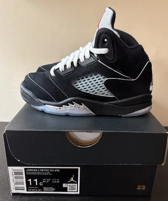 Nike Air Jordan 5 Retro (PS) HF3968-001 “Black Metallic” Size 11C Toddler - image 1 of 4