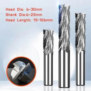 6-30mm 4 Flutes Spiral Rough End Mill M2-AL HSS Milling Cutter HRC32° Router Bit - Picture 1 of 33
