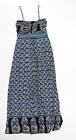 Therapy Womens Blue Geometric Polyester Slip Dress Size 10 Square Neck Pullover