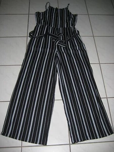 Jumpsuit/Overall, mit Trägern, schwarz-weiß-gestreift, Gr. 38, neu - Bild 1 von 1