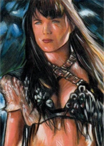 XENA Warrior Princess LUCY LAWLESS SKETCH Card PRINT open edition - Picture 1 of 2