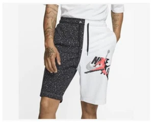 Nike Jordan Jumpman Classics Fleece Shorts Black/White/Light Crimson BNWT - Picture 1 of 6