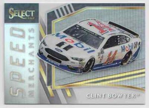 2017 Panini Select Speed Merchants Prizm White Clint Bowyer 17/50 #S12