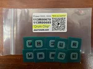 10 x DRUM Reset Chip for Xerox Phaser 5500, 5550 Printer Refill - Picture 1 of 3