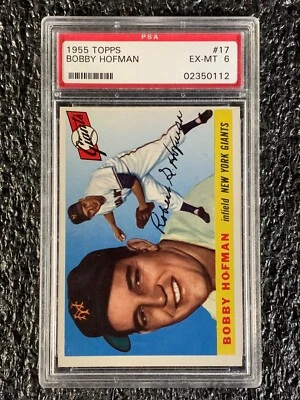 1955 Topps Baseball #17 Bobby Hofman PSA 6 - Image 1 of 2