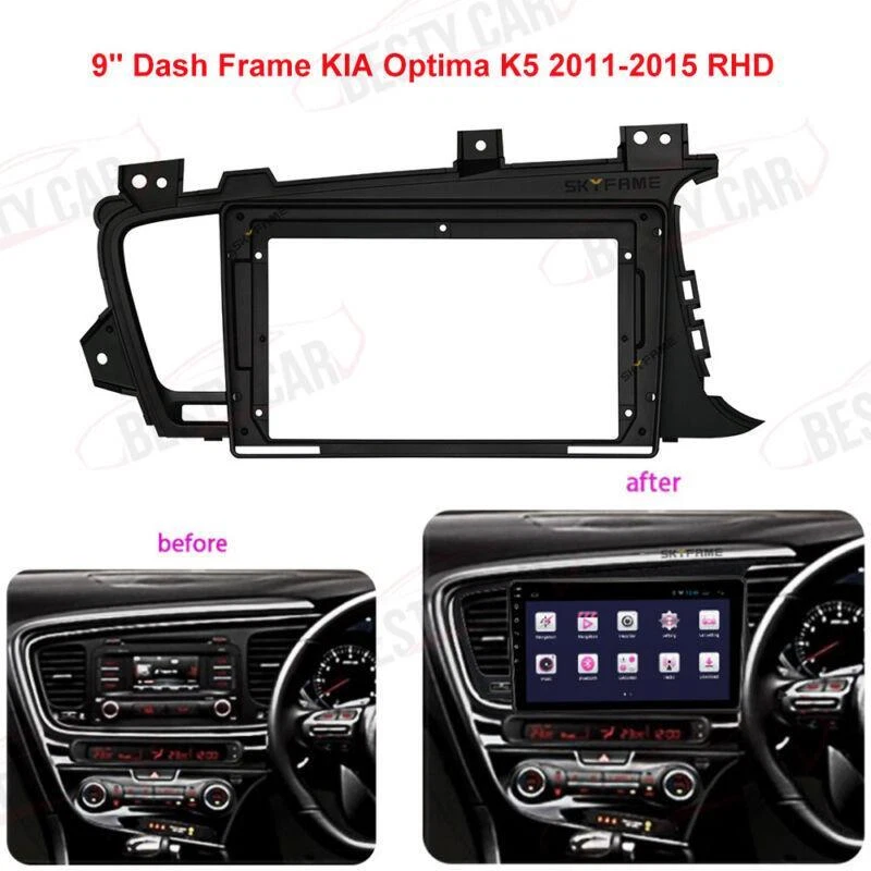 9'' Car Radio Stereo Dash Frame Fascia Panel w/Harness for KIA Optima K5 RHD - Image 1 of 4