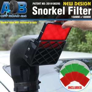 BLACK Universal Snorkel Pre Filter Cleaner 3inch 150mm x 100mm with 10 x filters - Picture 1 of 12