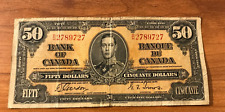Canada 1937 $50 Banknote Gordon Towers