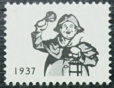 ERROR 1937 CHRISTMAS SEAL STAMP BLACK AND WHITE ONLY - Image 1 of 2