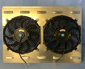 26" x 19"" CUBIERTA UNIVERSAL DE ALUMINIO DE FLUJO CRUZADO Y VENTILADOR DOBLE DE 12" HECHO EN EE. UU. 3200 CFM - Imagen 1 de 3