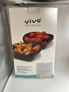 Vivo Villeroy & Boch Dark Gray Tapas Baking Dish 6 1/4" L CL09A39 Set of 2 - Picture 1 of 10