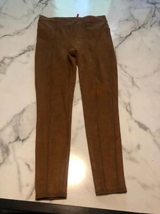 Spanx Leggings Women XL Brown Faux Suede Casual Elastic Waist Skinny Regular Fit - Picture 1 of 10