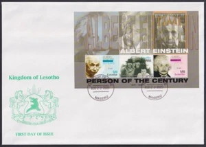 LESOTHO Sc# 1379a-c FDC SOUVENIR SHEET of 3, ALBERT EINSTEIN, 50th DEATH ANN - Picture 1 of 1