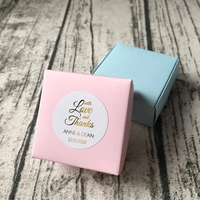 24x 6cm Gold Foil Personalized Gift Labels Wedding Thank You Favor Box Stickers - image 1 of 4