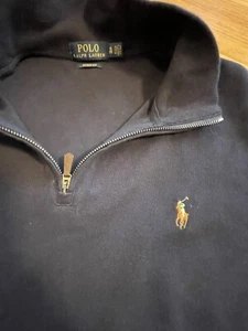Herren Polo Ralph Lauren 1/2 Zip Pullover Sweater Blau Baumwolle Gr. XLarge Estate Rib - Bild 1 von 6