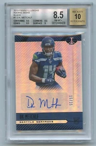 2019 Panini Illusions #1 D.K. Metcalf Black Rookie Auto #/25 BGS 8.5 NM-MT+ - Picture 1 of 2