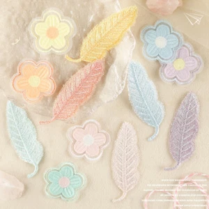 10PC Feather Lace Patches Flower Embroidery Applique for DIY Sew on Bridal Dress - Picture 1 of 29