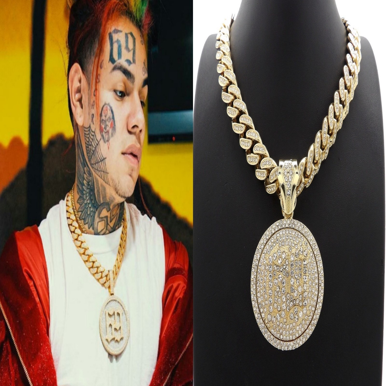 TEKASHI 69 6IX9INE PENDANT 14K LAB 
