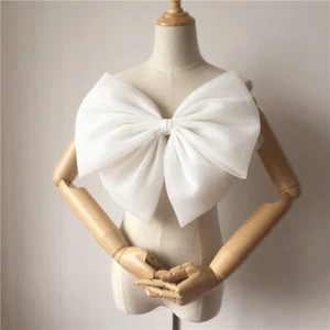 Vestido de organza desmontable con moño de satén accesorio bodas fiesta romántico - Imagen 1 de 11