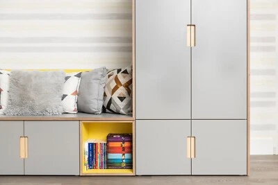 Custom-made laminated 18mm birch plywood doors for IKEA platsa and pax wardrobes