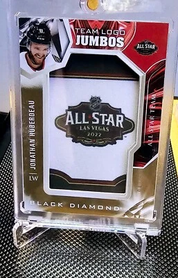 2022 UpperDeck Black Diamond Gold Team Logo 04/15 Jonathan Huberdeau Jumbo Patch - Image 1 of 2
