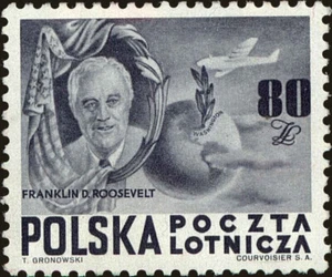 Polen -1948 Roosevelt - Fi 5162- Sc - 26A postfrisch - Bild 1 von 1