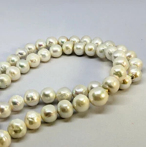 Edison pearl loose string, 10.5-12.5 mm, graduated, white, by Pearls Direct - Picture 1 of 3