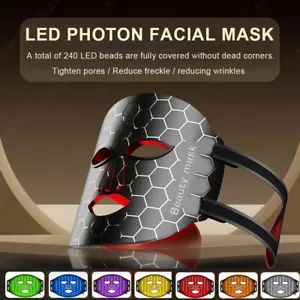 Masque de photothérapie LED 7 couleurs infrarouge rouge pour points noirs acné - Foto 1 di 13