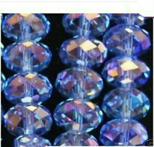 DIY Jewelry Faceted 68pcs 6x8mm  Crystal Faceted Loose blue AB Beads