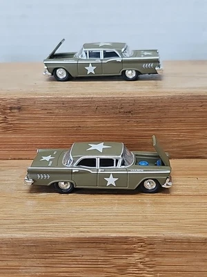 2 Mini Metals HO 1/87 Olive Green US Army '59 Ford Fairlane Custom 300  - Image 1 of 4