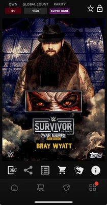 DIGITAL TOPPS WWE SLAM Bray Wyatt SR BLUE SURVIVOR SERIES RELIC Read - Image 1 of 3