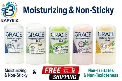 GRACE Nature Alum Deodorant Stick Roll-on 24h FREE SHIPPING - Image 1 of 4