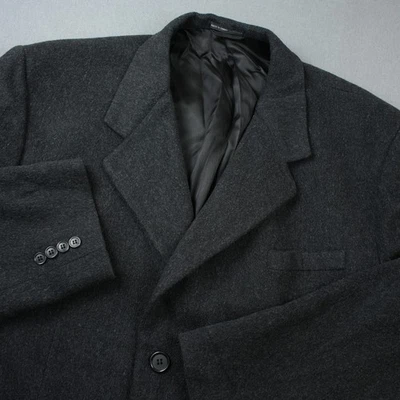 Jos A Bank Wool Velour Long Overcoat Mens 46L Gray Business Casual Winter Warm - Image 1 of 4