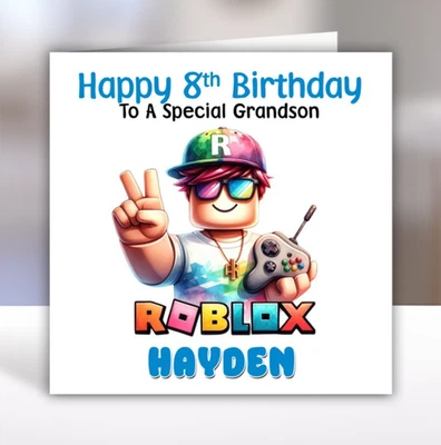 ROBLOX Personalised Birthday Card - Roblox Gaming Birthday Card